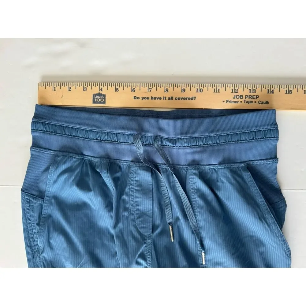 Lululemon Dance Studio Mid Rise Crop Jogger Pants 6 Blue Drawstring #NE178